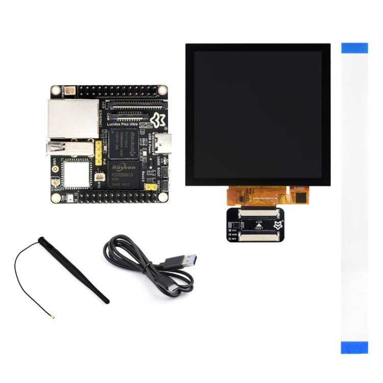 Luckfox Pico Ultra W RV1106G3 1TOPS Mini Linux Development Board Integrated Processor with Wi-Fi/No PoE, Without Screen, 480x480 Touch Screen, 720x720 Touch Screen
