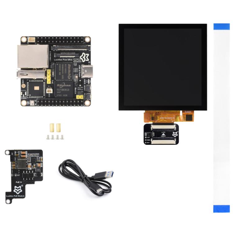 Luckfox Pico Ultra RV1106G3 1TOPS Mini Linux Development Board Integrated Processor Without Wi-Fi / With PoE, Without Screen, 480x480 Touch Screen, 720x720 Touch Screen