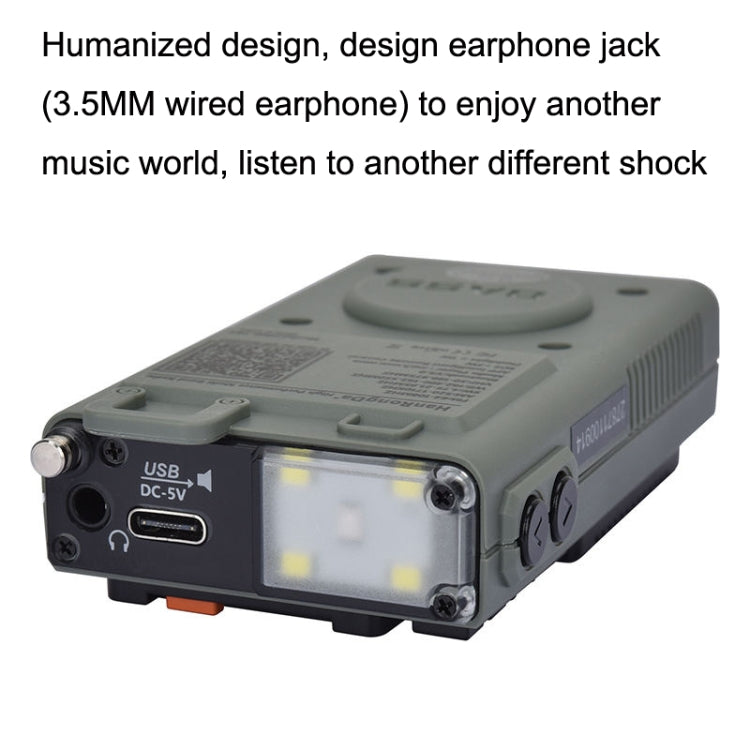 HanRongda HRD-787 High Performance Full Band Portable Bluetooth Card SOS Warning LED Lighting Radio, HRD-787
