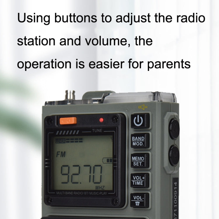 HanRongda HRD-787 High Performance Full Band Portable Bluetooth Card SOS Warning LED Lighting Radio, HRD-787