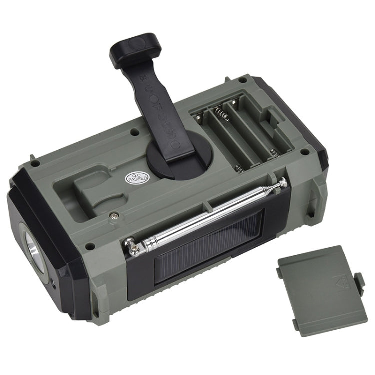HanRongda HRD-905 Solar Charging LED Lighting Generation Disaster Prevention Emergency Full Band Radio, HRD-905 Army Green