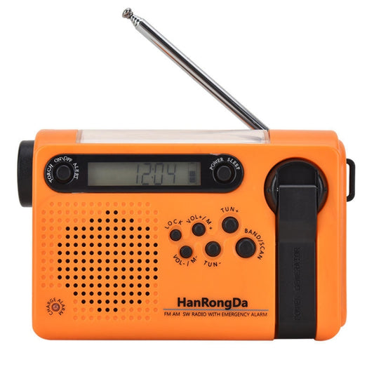 HanRongda HRD-900 LED Lighting Solar Hand Crank Power Generation NOAA Weather Warning Radio, HRD-900 Orange, HRD-900 Dark Green