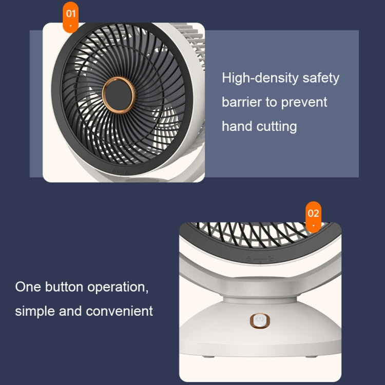Desktop Air Circulation Upright Night Light Fan Household Rotatable Turbo Fan, Plug-in Model, Charging Model