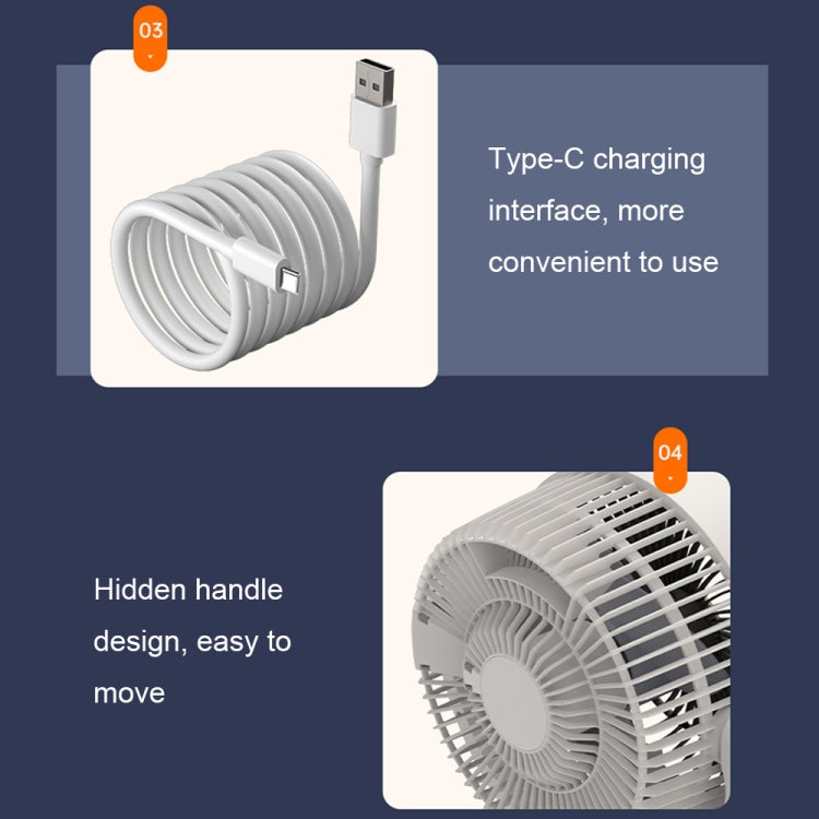 Desktop Air Circulation Upright Night Light Fan Household Rotatable Turbo Fan, Plug-in Model, Charging Model