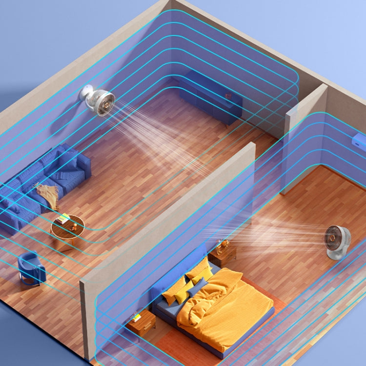 Desktop Air Circulation Upright Night Light Fan Household Rotatable Turbo Fan, Plug-in Model, Charging Model