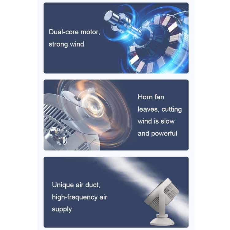 Desktop Air Circulation Upright Night Light Fan Household Rotatable Turbo Fan, Plug-in Model, Charging Model