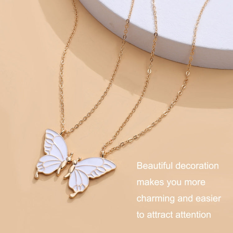 Sisters Mother and Daughter Alloy Drip Oil Butterfly Necklace Clavicle Chain