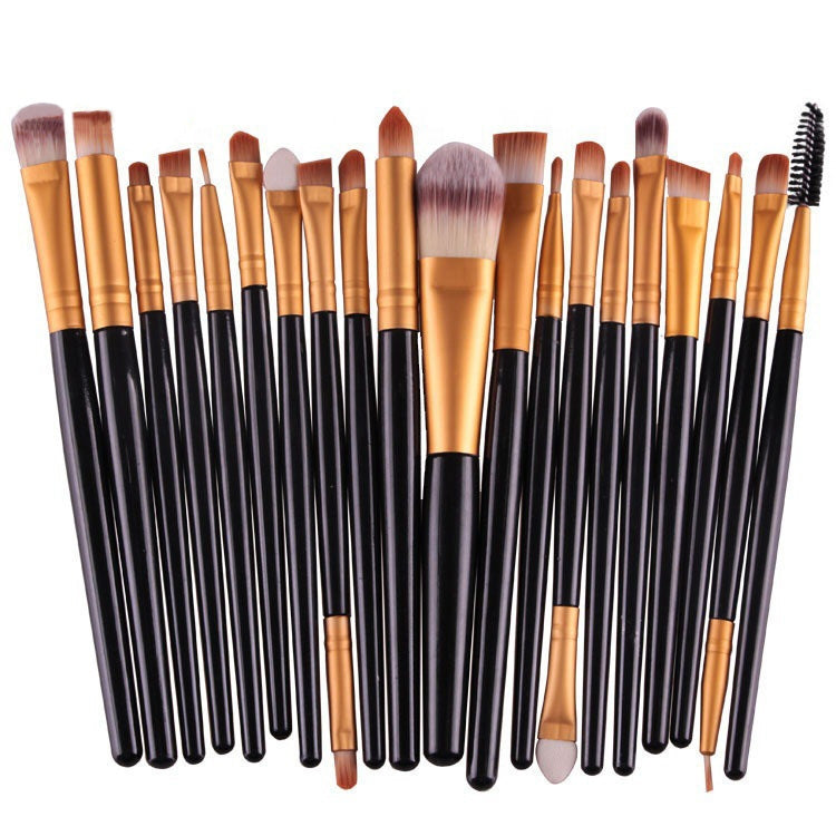 20pcs/set Wooden Handle Makeup Brush Set Beauty Tool Brushes, Coffee, Gold+Black, Black+White, Full Black, Black+Coffee, Brown+White, Gold+Pink, Brown+Green, Brown+Pink, Brown+Black, Gold+White, Gold+Green, Black+Green, Black+Pink, Brown+Purple        ...