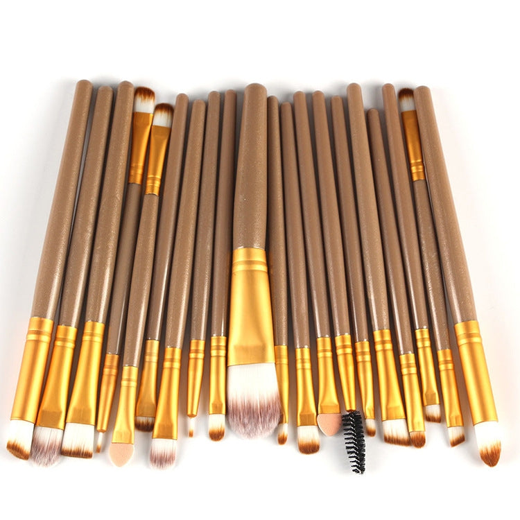 20pcs/set Wooden Handle Makeup Brush Set Beauty Tool Brushes, Coffee, Gold+Black, Black+White, Full Black, Black+Coffee, Brown+White, Gold+Pink, Brown+Green, Brown+Pink, Brown+Black, Gold+White, Gold+Green, Black+Green, Black+Pink, Brown+Purple        ...