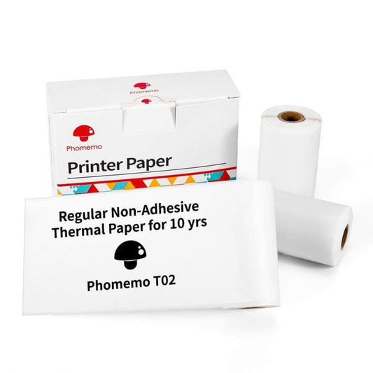 For Phomemo T02 3rolls Bluetooth Printer Thermal Paper Label Paper, 53mmx6.5m 10 Years Black on White No Adhesive, 50mmx3.5m 2 Years Black on White Sticker, 50mmx3.5m 10 Years Black on White Sticker, 50mmx3m 5 Years Blue on White Sticker               ...