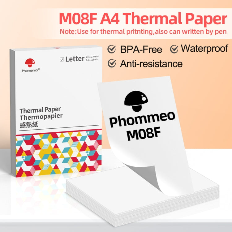 For Phomemo M08F 200sheets Thermal Printing Paper Compatible for MR.IN Brother Pocket Jet / MT800, A4 Thermal  Paper, Folding A4 Thermal Paper, Letter Thermal Paper, Folding Letter Thermal Paper
