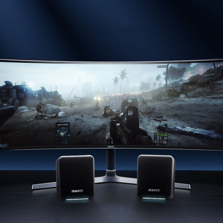 Havit A20 Plus Colorful Ambient Light Wired Computer Audio Stereo Surround Sound Speaker