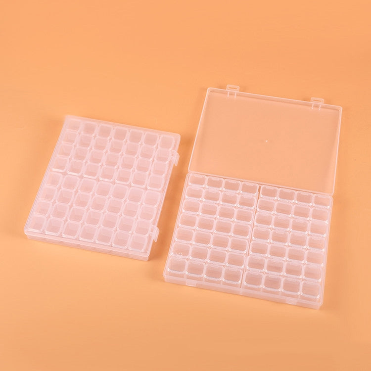 56 Slots Transparent Plastic Storage Box Jewelry Nail Art Rhinestone Bead Box