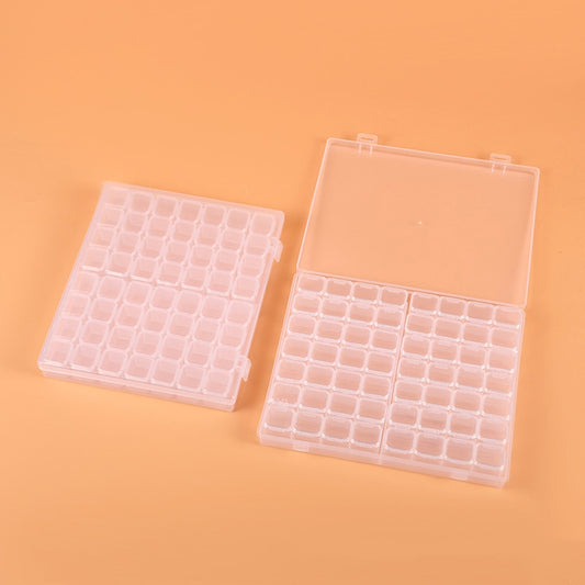 56 Slots Transparent Plastic Storage Box Jewelry Nail Art Rhinestone Bead Box