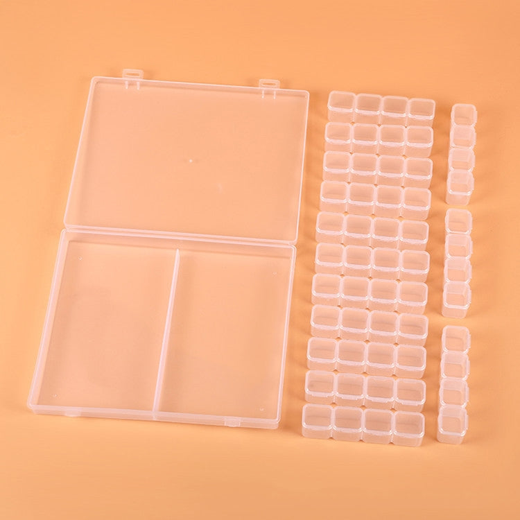 56 Slots Transparent Plastic Storage Box Jewelry Nail Art Rhinestone Bead Box