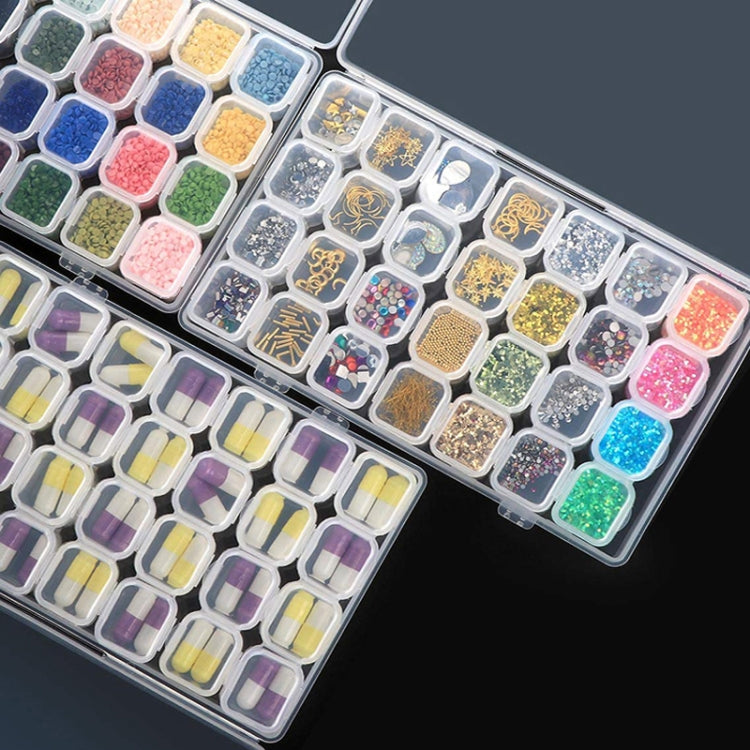56 Slots Transparent Plastic Storage Box Jewelry Nail Art Rhinestone Bead Box