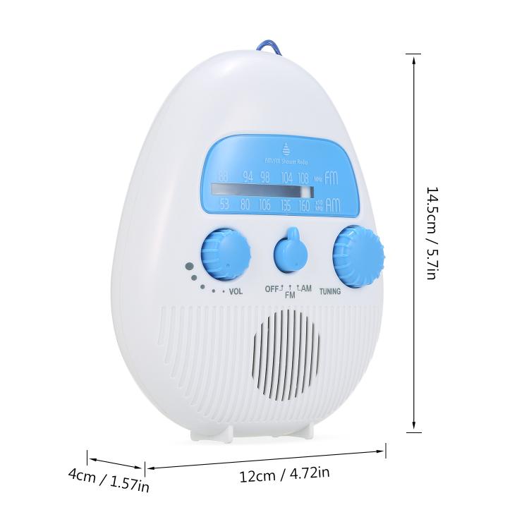 Portable Waterproof FM Radio With Hanging Rope For Bathroom