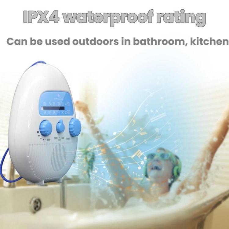 Portable Waterproof FM Radio With Hanging Rope For Bathroom