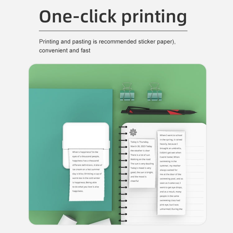 X6 200DPI Student Homework Printer Bluetooth Inkless Pocket Printer, Pink Printer Paper x1, White Printing Paper x1, Pink Printing Paper x5, White Printing Paper x5, Pink Sicker x5, White Sticker x5, Pink 5 Printer Paper+5 Stickers                     ...