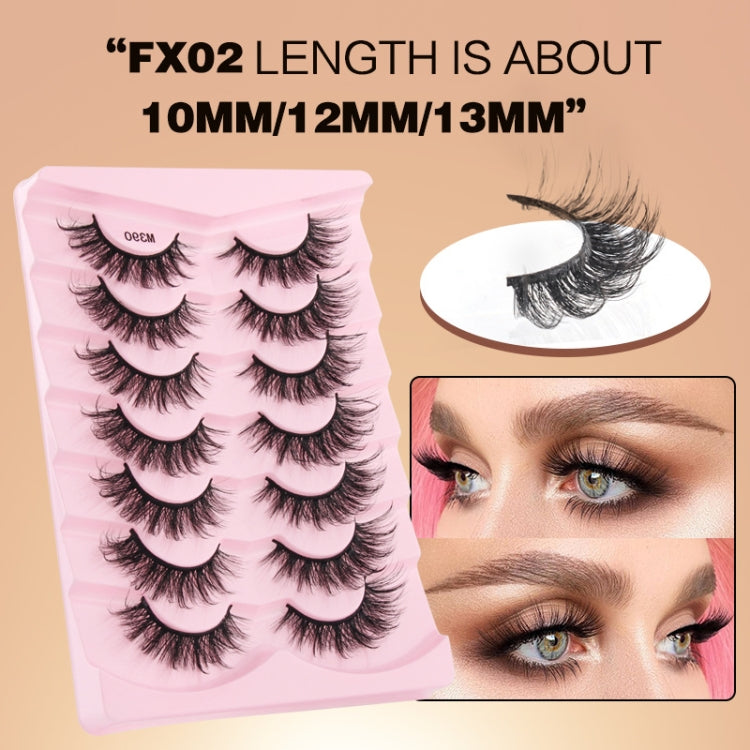 7pairs /Box Faux Eyelashes Natural Fluffy 3D Mink Lengthen Eyelashes