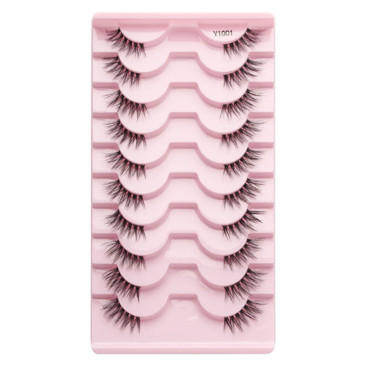 10pairs /Box Half False Eyelashes With Transparent Stems Natura Extension Lashes