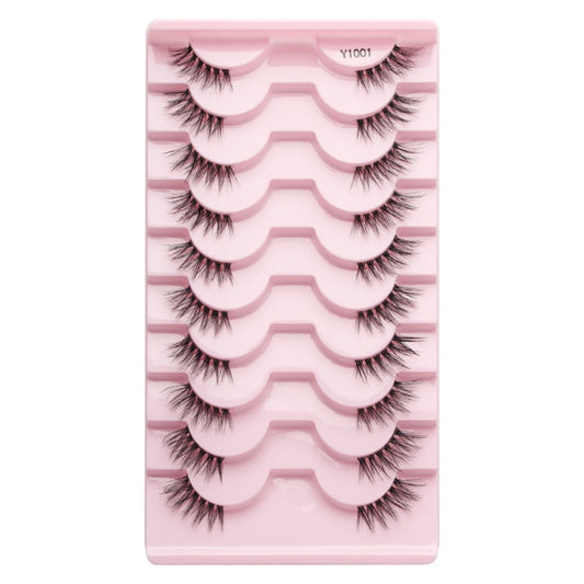 10pairs /Box Half False Eyelashes With Transparent Stems Natura Extension Lashes