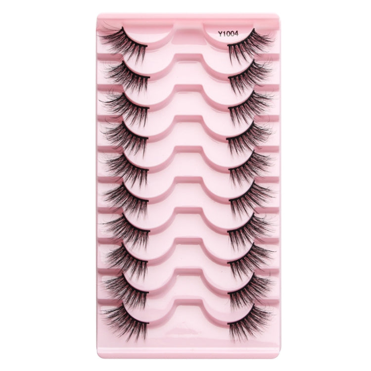 10pairs /Box Half False Eyelashes With Transparent Stems Natura Extension Lashes