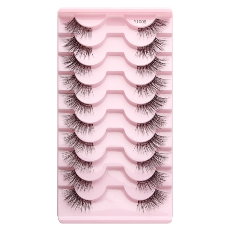 10pairs /Box Half False Eyelashes With Transparent Stems Natura Extension Lashes