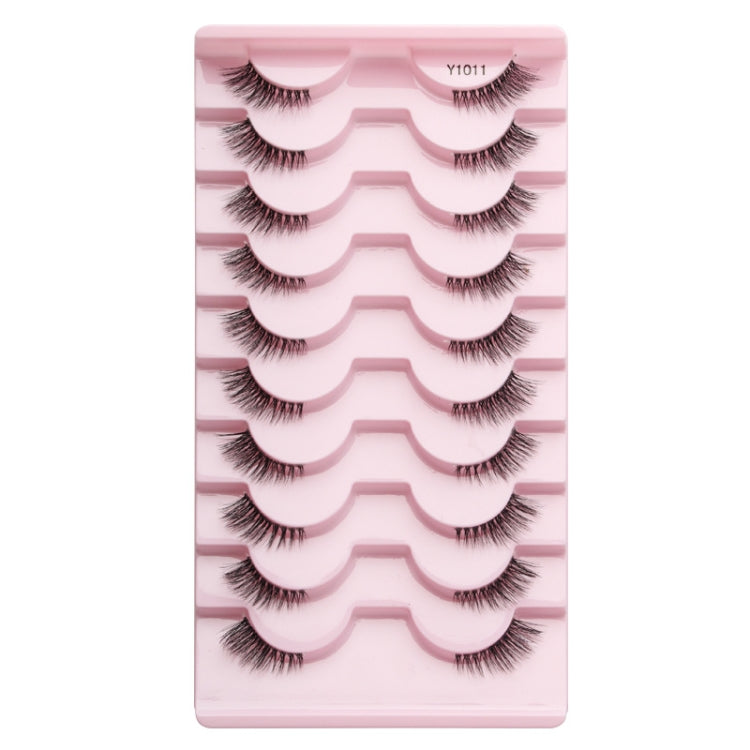 10pairs /Box Half False Eyelashes With Transparent Stems Natura Extension Lashes