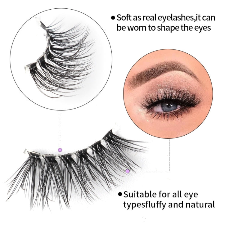 10pairs /Box Half False Eyelashes With Transparent Stems Natura Extension Lashes