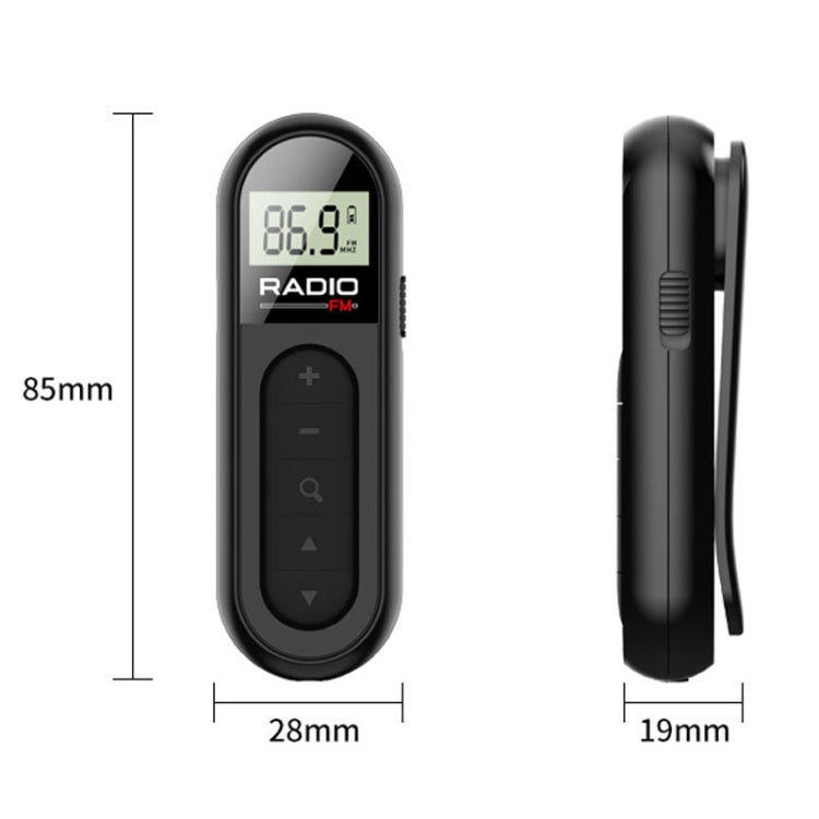 Mini Pocket FM Radio Collar Clip Style Rechargeable Walkman For Conference Tour Guide Horse Racing