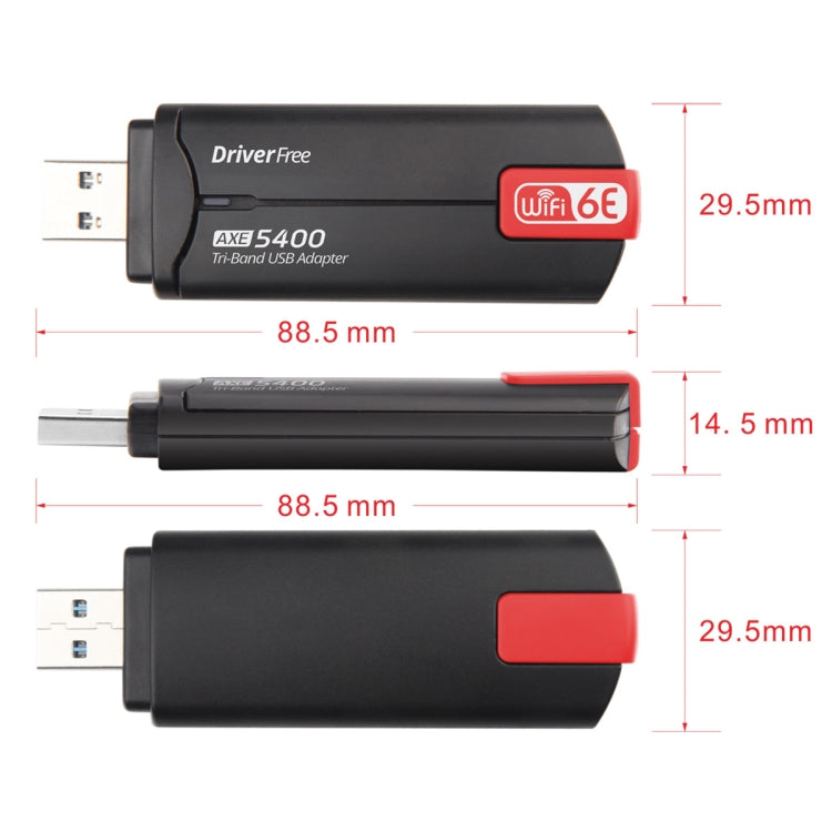 AX5400M 2.4G/5G/6G WIFI 6E Standard USB 3.0 Network Card WIFI Transmitter Receiver