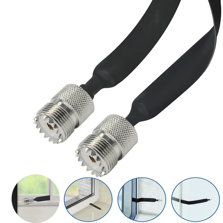 Window/Door Pass Through Flat RF Coaxial Cable UHF 50 Ohm RF Coax Pigtail Extension Cord