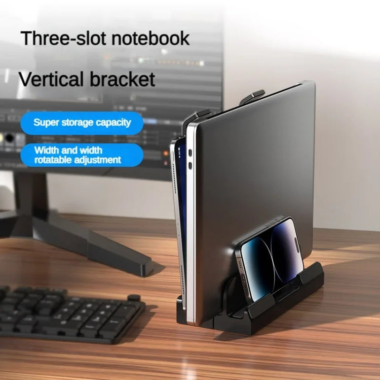 Dual-Purpose Laptop Vertical Stand Storage Rack Desktop Heightening Cooling Base