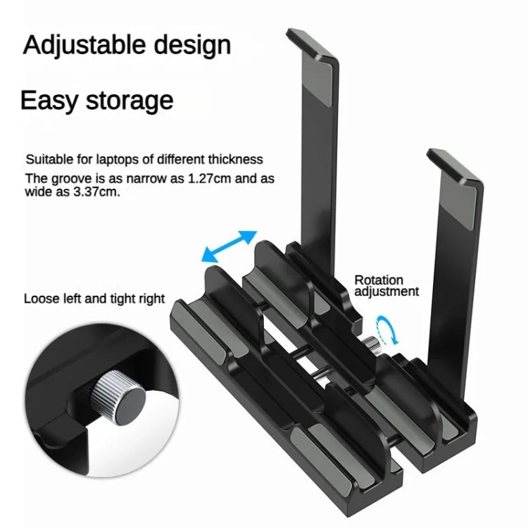 Dual-Purpose Laptop Vertical Stand Storage Rack Desktop Heightening Cooling Base