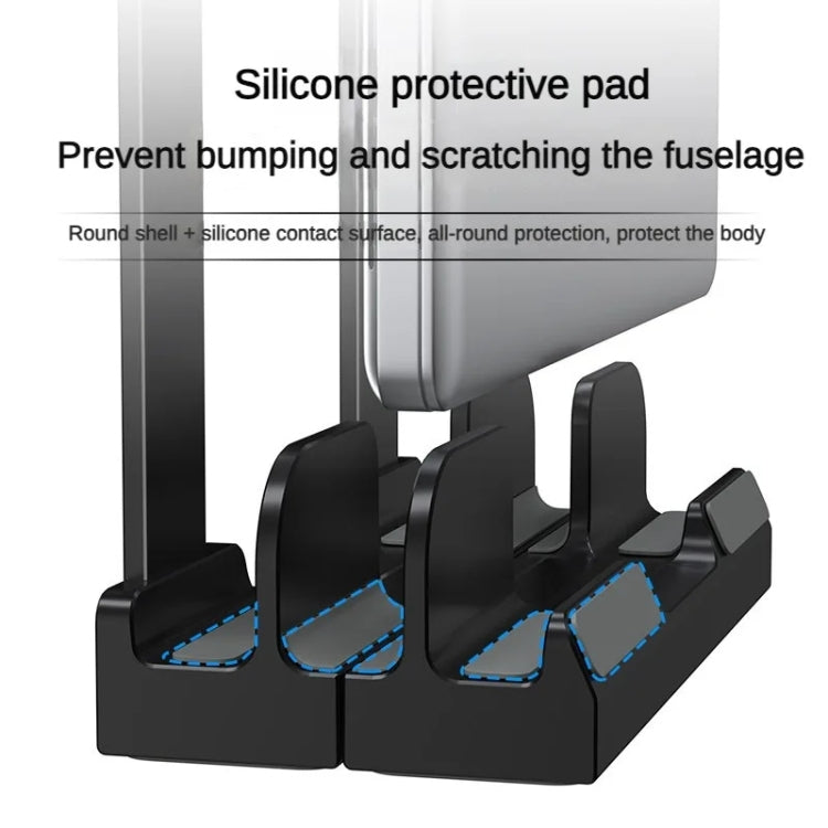 Dual-Purpose Laptop Vertical Stand Storage Rack Desktop Heightening Cooling Base