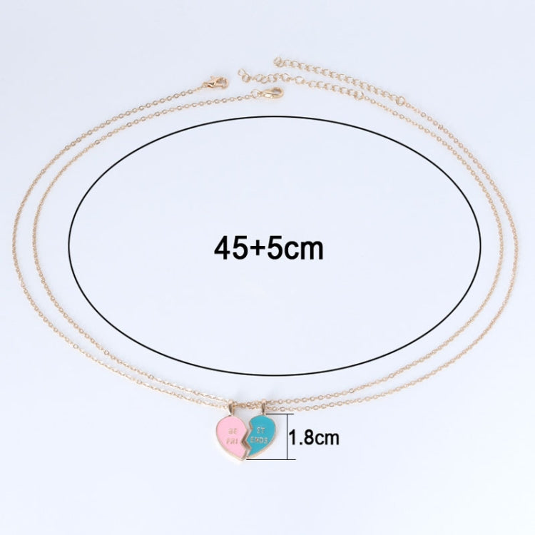 BEST FRIEND Love Lockbone Chain Matching Heart Pendant Friendship Card Necklace