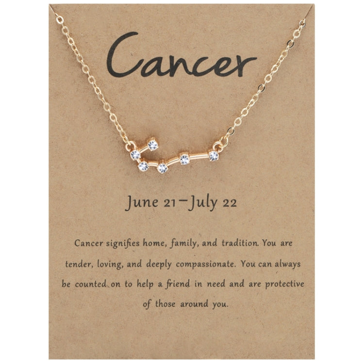 12 Zodiac Signs With Diamonds Necklace Card Rhinestones Collarbone Chain Pendant, Scorpio Golden, Sagittarius Golden, Capricorn Golden, Taurus Golden, Pisces Golden, Leo Golden, Libra Golden, Cancer Golden, Aquarius Golden, Virgo Golden, Aries Golden  ...