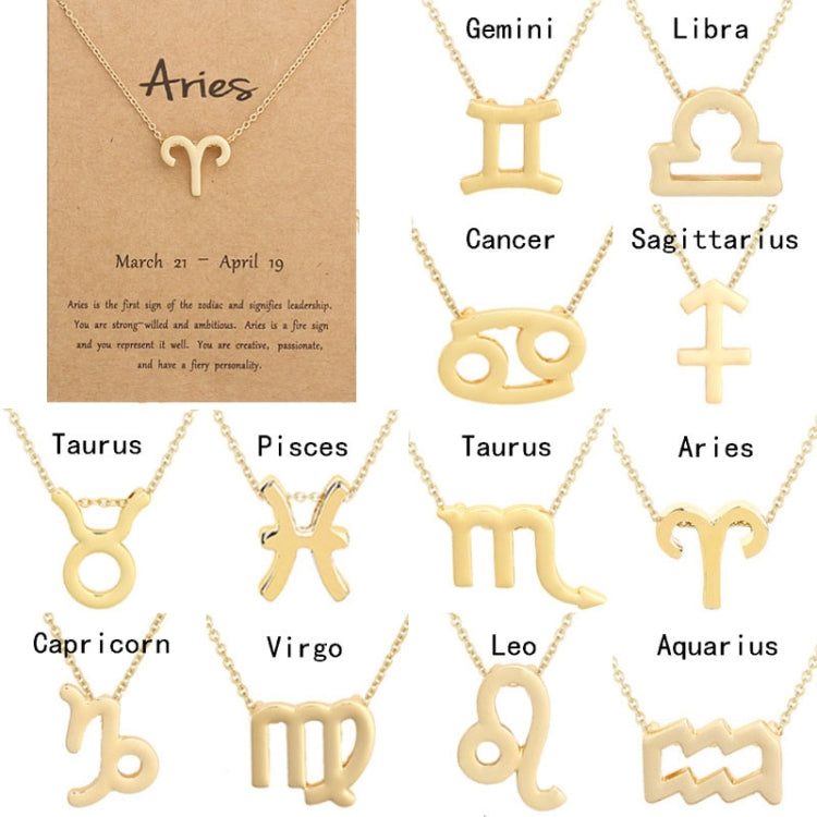 Zodiac Signs Necklace Electroplate Alloy Short Chain Jewelry, Aries Golden, Cancer Golden, Libra Golden, Virgo Golden, Leo Golden, Aquarius Golden, Pisces Golden, Taurus Golden, Capricorn Golden, Sagittarius Golden, Scorpio Golden, Gemini Golden       ...
