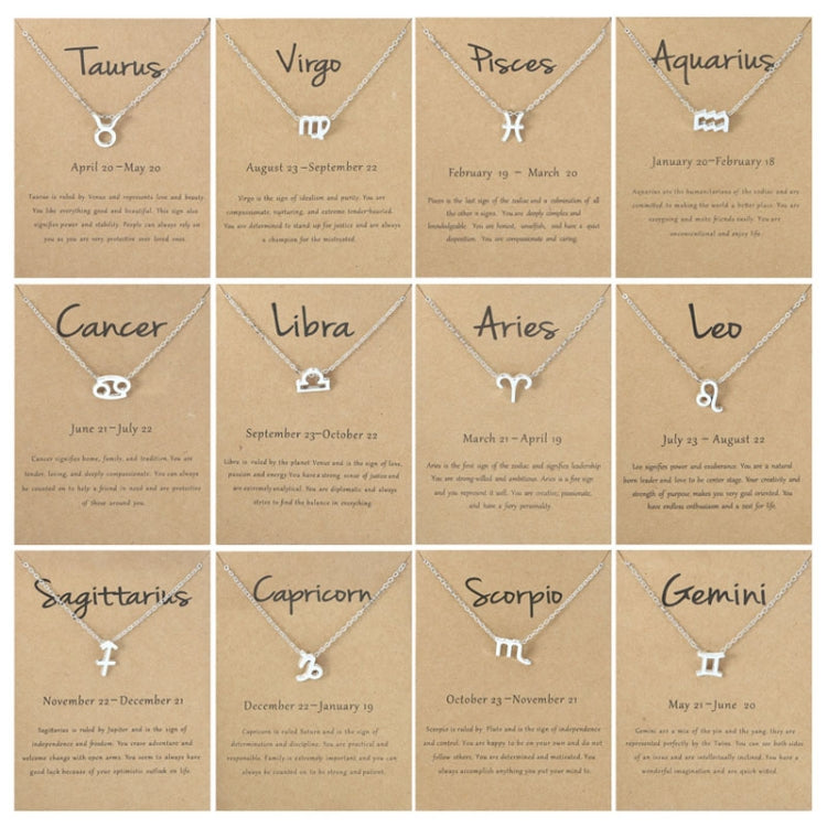 Zodiac Signs Necklace Electroplate Alloy Short Chain Jewelry, Aries Golden, Cancer Golden, Libra Golden, Virgo Golden, Leo Golden, Aquarius Golden, Pisces Golden, Taurus Golden, Capricorn Golden, Sagittarius Golden, Scorpio Golden, Gemini Golden       ...