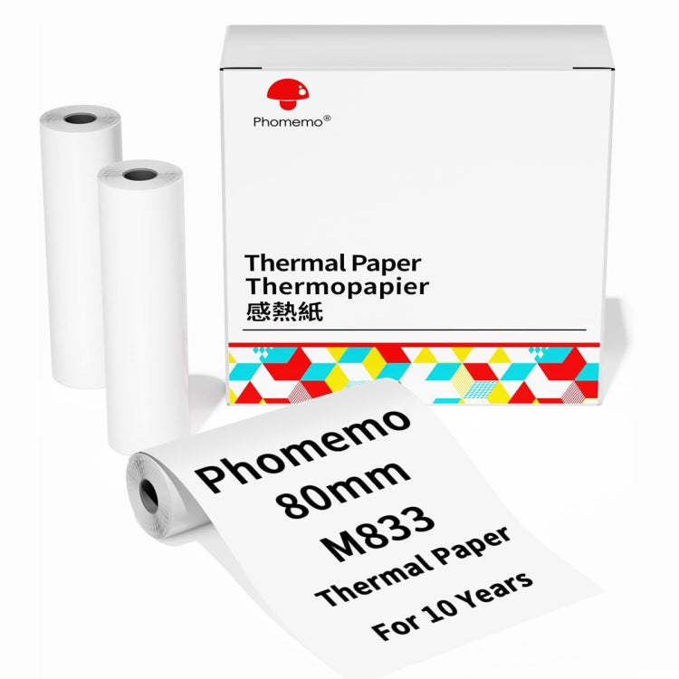 Writing Quick-Drying Thermal Paper 10-Year Long-Lasting For M832 / M833 / M834 / M835 Printer, Phomemo 3rolls /Box 53mm, Phomemo 3rolls /Box 80mm, Phomemo 3rolls /Box 110mm, Phomemo 2rolls /Box A4, Phomemo 4rolls /Box A4, Phomemo 2rolls /Box Letter    ...