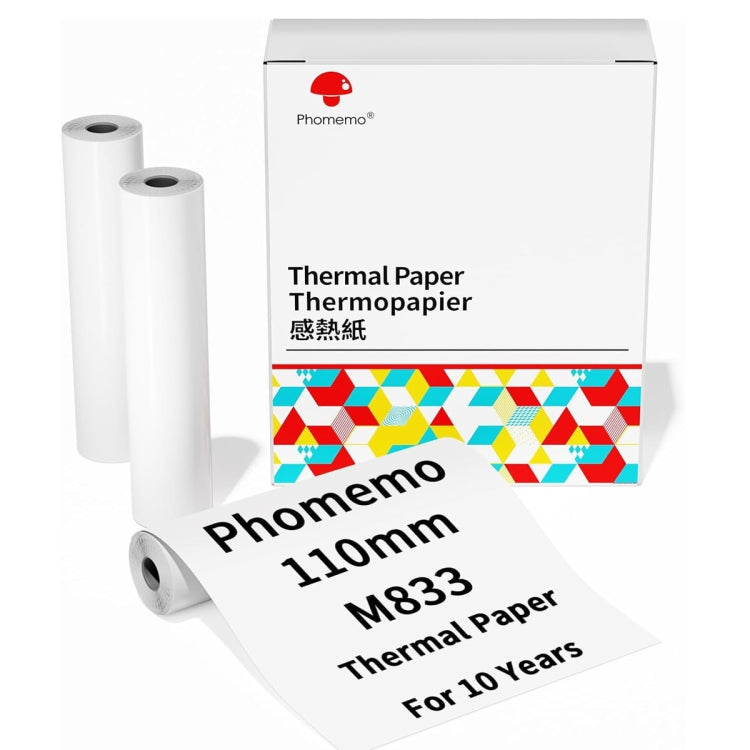 Writing Quick-Drying Thermal Paper 10-Year Long-Lasting For M832 / M833 / M834 / M835 Printer, Phomemo 3rolls /Box 53mm, Phomemo 3rolls /Box 80mm, Phomemo 3rolls /Box 110mm, Phomemo 2rolls /Box A4, Phomemo 4rolls /Box A4, Phomemo 2rolls /Box Letter    ...