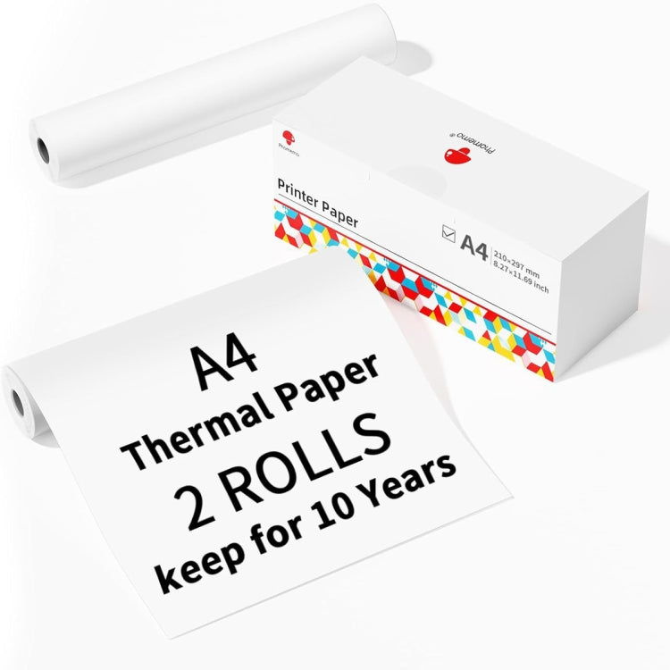 Writing Quick-Drying Thermal Paper 10-Year Long-Lasting For M832 / M833 / M834 / M835 Printer, Phomemo 3rolls /Box 53mm, Phomemo 3rolls /Box 80mm, Phomemo 3rolls /Box 110mm, Phomemo 2rolls /Box A4, Phomemo 4rolls /Box A4, Phomemo 2rolls /Box Letter    ...