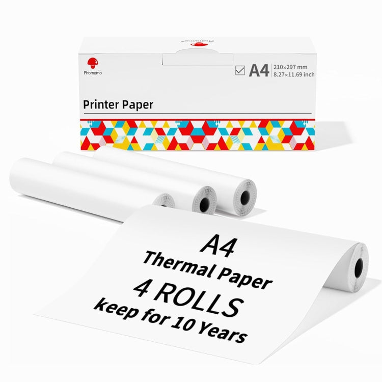 Writing Quick-Drying Thermal Paper 10-Year Long-Lasting For M832 / M833 / M834 / M835 Printer, Phomemo 3rolls /Box 53mm, Phomemo 3rolls /Box 80mm, Phomemo 3rolls /Box 110mm, Phomemo 2rolls /Box A4, Phomemo 4rolls /Box A4, Phomemo 2rolls /Box Letter    ...