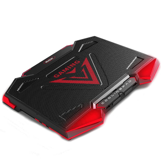 NUOXI 5 Fans Laptop Radiator Bracket Height Adjustable with Dual USB Ports, 5 Fans Black and Red, 5 Fans Black and Blue