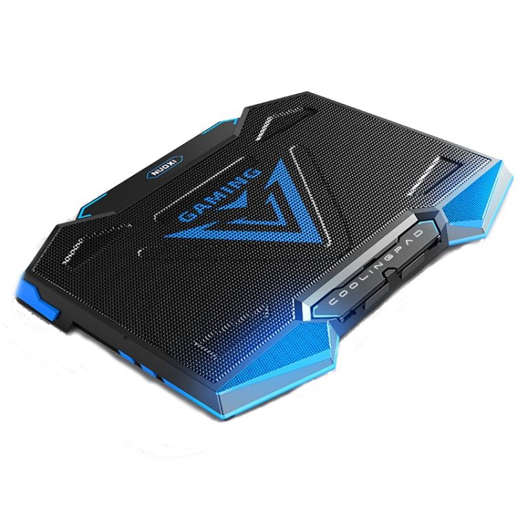 NUOXI 5 Fans Laptop Radiator Bracket Height Adjustable with Dual USB Ports, 5 Fans Black and Red, 5 Fans Black and Blue