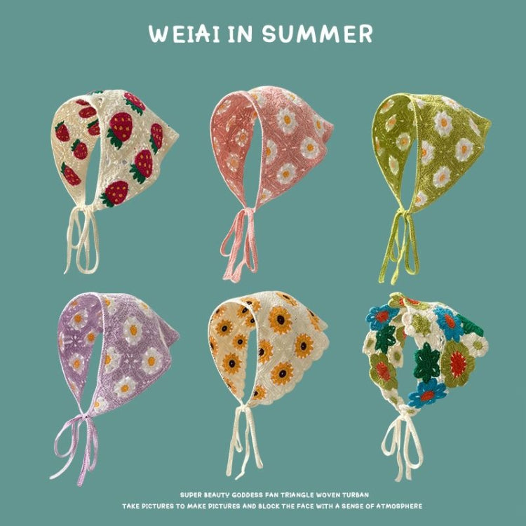 Handmade Crochet Triangle Headband Versatile Vintage Girl Rustic Hairband