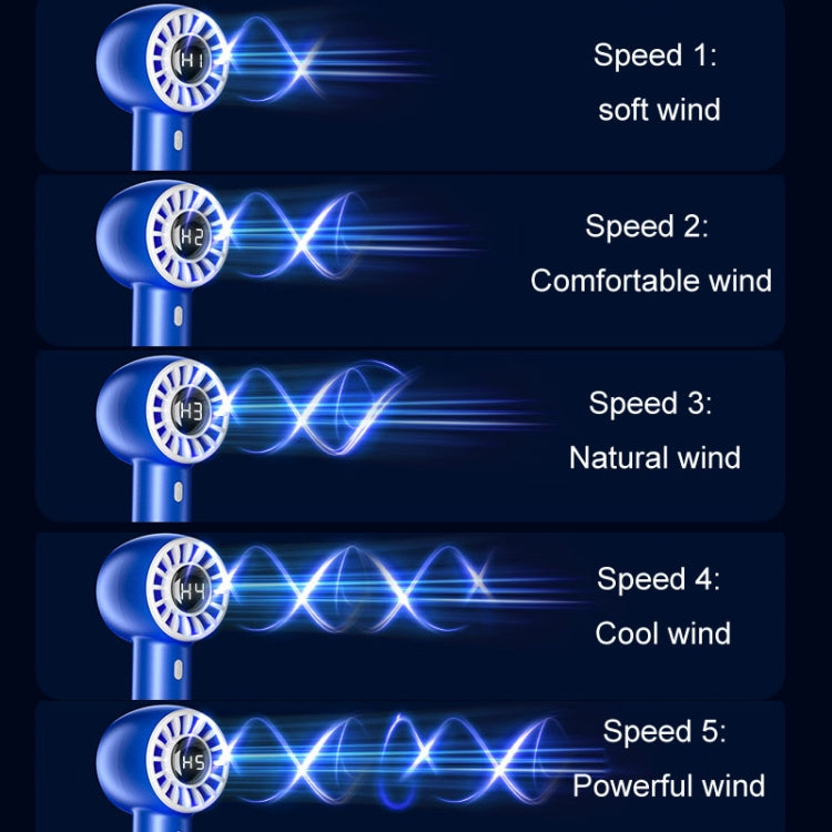 USB Charging Digital Display Handheld Turbo Fan Portable Foldable Buckle Small Fan