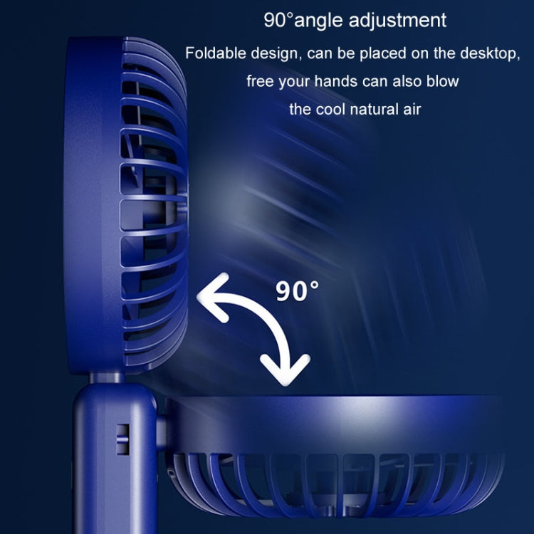 Portable Digital Display Hanging Neck Mute Small Fan USB Charging Handheld Foldable Fan