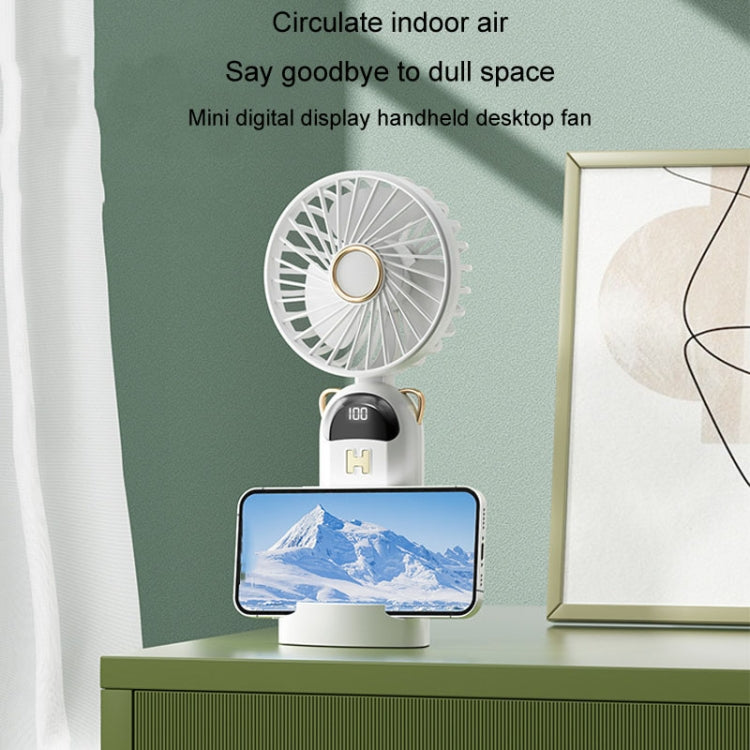 Foldable Digital Display USB Charging Fan Handheld Mute Hanging Neck Outdoor Small Fan